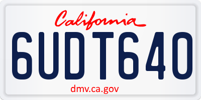 CA license plate 6UDT640