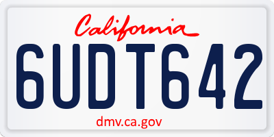 CA license plate 6UDT642