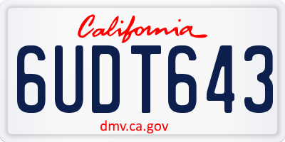 CA license plate 6UDT643