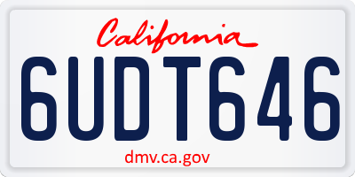 CA license plate 6UDT646