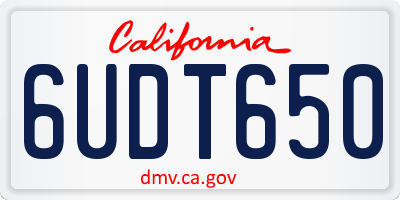 CA license plate 6UDT650