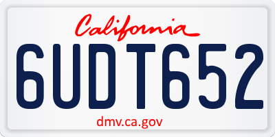 CA license plate 6UDT652
