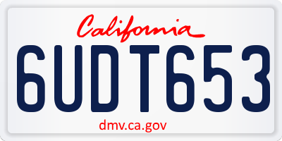 CA license plate 6UDT653