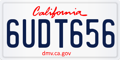 CA license plate 6UDT656