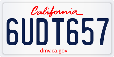 CA license plate 6UDT657