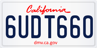 CA license plate 6UDT660