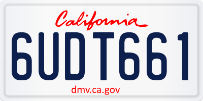 CA license plate 6UDT661