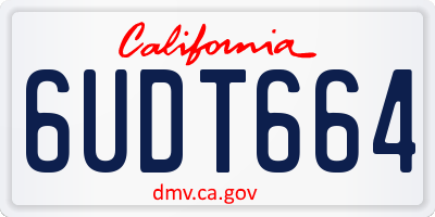 CA license plate 6UDT664