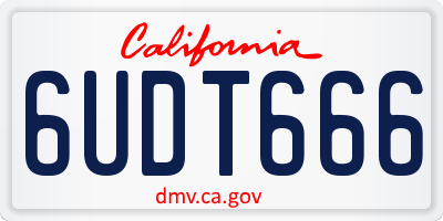 CA license plate 6UDT666