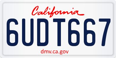 CA license plate 6UDT667