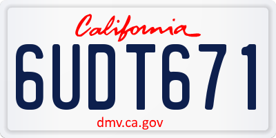 CA license plate 6UDT671