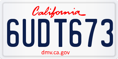 CA license plate 6UDT673