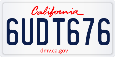CA license plate 6UDT676