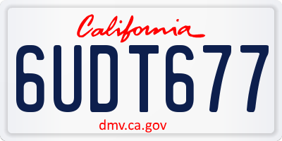 CA license plate 6UDT677