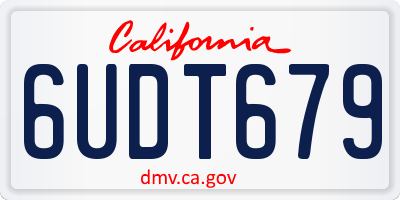 CA license plate 6UDT679
