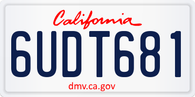CA license plate 6UDT681