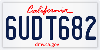 CA license plate 6UDT682