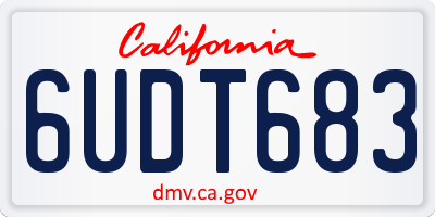 CA license plate 6UDT683
