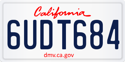 CA license plate 6UDT684