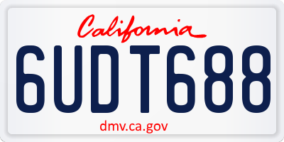 CA license plate 6UDT688