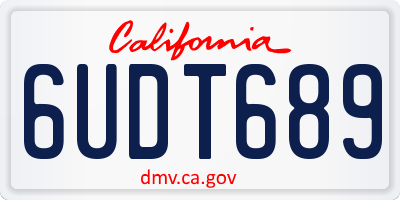 CA license plate 6UDT689