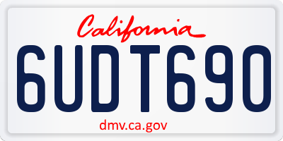 CA license plate 6UDT690