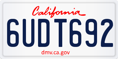 CA license plate 6UDT692