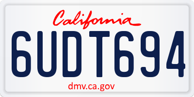 CA license plate 6UDT694