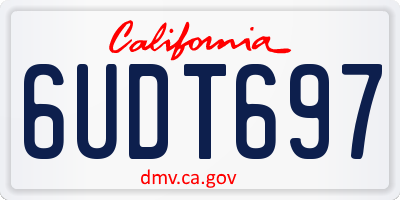CA license plate 6UDT697