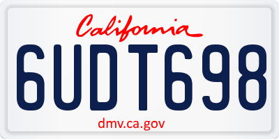 CA license plate 6UDT698
