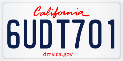 CA license plate 6UDT701