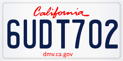 CA license plate 6UDT702