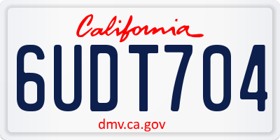 CA license plate 6UDT704