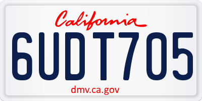 CA license plate 6UDT705