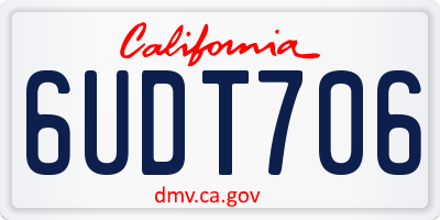 CA license plate 6UDT706