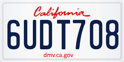 CA license plate 6UDT708