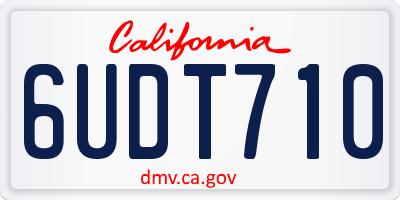 CA license plate 6UDT710