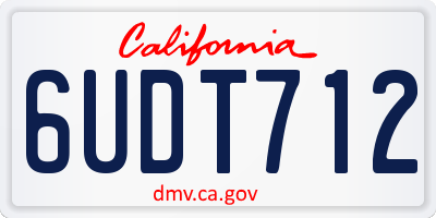 CA license plate 6UDT712
