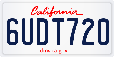 CA license plate 6UDT720