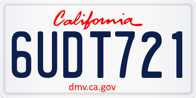 CA license plate 6UDT721