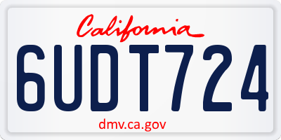 CA license plate 6UDT724