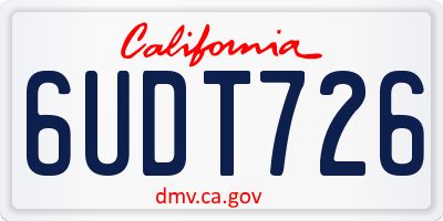 CA license plate 6UDT726