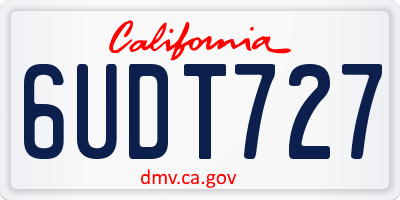 CA license plate 6UDT727