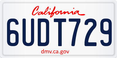 CA license plate 6UDT729