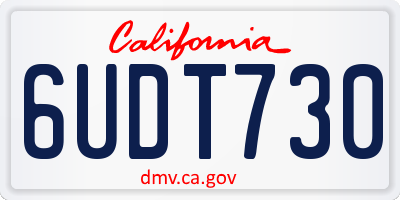 CA license plate 6UDT730