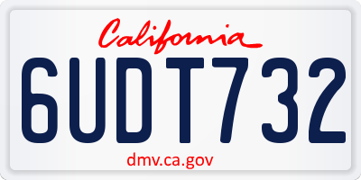 CA license plate 6UDT732