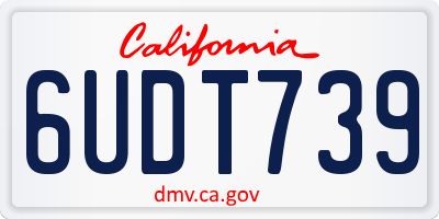 CA license plate 6UDT739