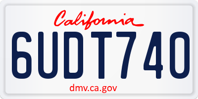 CA license plate 6UDT740
