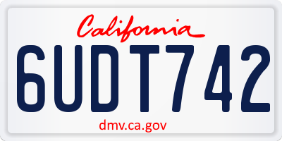 CA license plate 6UDT742