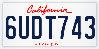 CA license plate 6UDT743